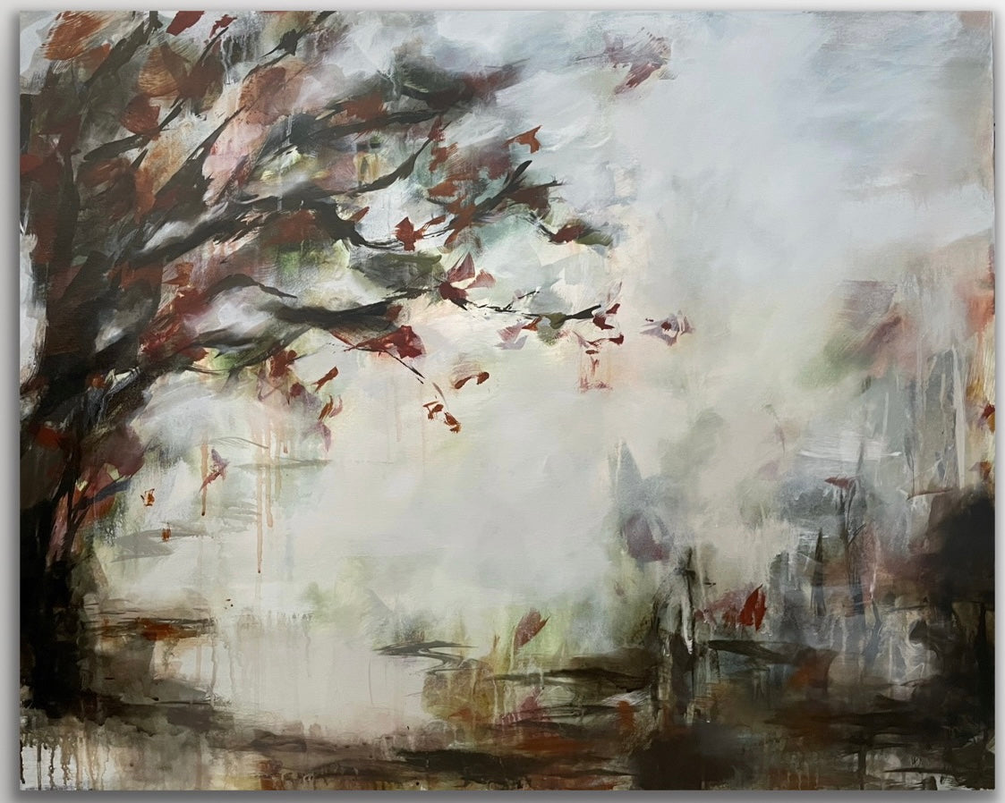 "Autumn's Final Breath" 100x80 cm – Original Painting by Maria Borglund